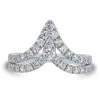Lab Grown Diamond Chevron Ring In 14K White Gold (1 Ct. Tw.)