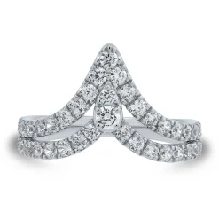 Lab Grown Diamond Chevron Ring In 14K White Gold (1 Ct. Tw.)