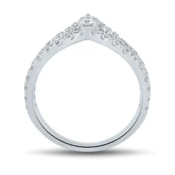 Lab Grown Diamond Chevron Ring In 14K White Gold (1 Ct. Tw.)