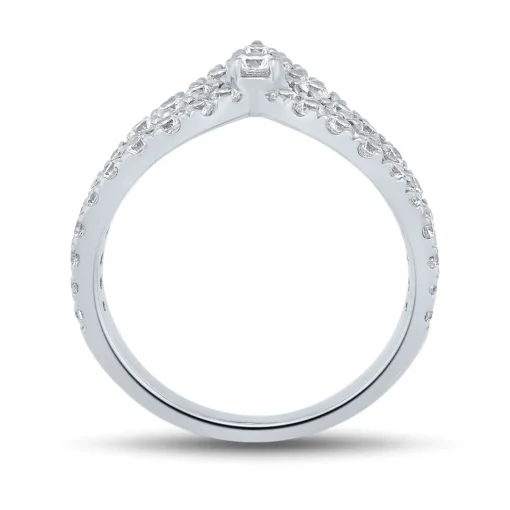 Lab Grown Diamond Chevron Ring In 14K White Gold (1 Ct. Tw.)