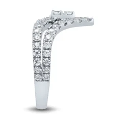 Lab Grown Diamond Chevron Ring In 14K White Gold (1 Ct. Tw.)