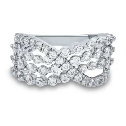 Lab Grown Diamond Crossover Ring In 14K White Gold (1 1/2 Ct. Tw.)