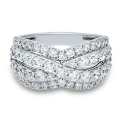 Lab Grown Diamond Crossover Ring In 14K White Gold (2 Ct. Tw.)