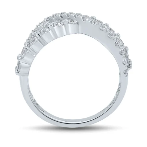 Lab Grown Diamond Crossover Ring In 14K White Gold (1 1/2 Ct. Tw.)