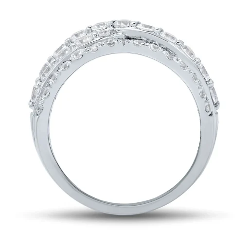 Lab Grown Diamond Crossover Ring In 14K White Gold (2 Ct. Tw.)