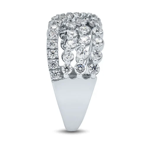 Lab Grown Diamond Crossover Ring In 14K White Gold (1 1/2 Ct. Tw.)