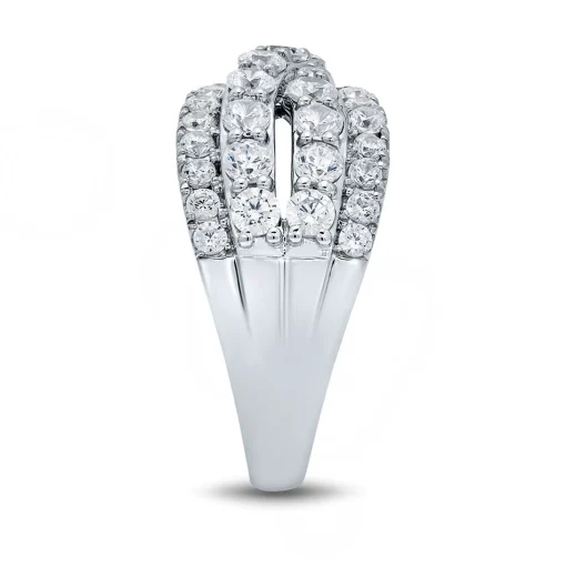 Lab Grown Diamond Crossover Ring In 14K White Gold (2 Ct. Tw.)
