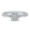 Lab Grown Diamond Cushion Cut Promise Ring In 14K White Gold (1/3 Ct. Tw.)