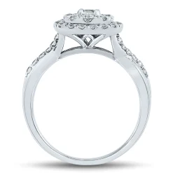Lab Grown Diamond Cushion Cluster Ring In 14K White Gold (3/4 Ct. Tw.)