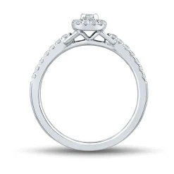 Lab Grown Diamond Cushion Cut Promise Ring In 14K White Gold (1/3 Ct. Tw.)