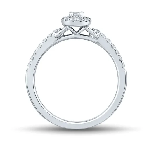 Lab Grown Diamond Cushion Cut Promise Ring In 14K White Gold (1/3 Ct. Tw.)