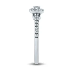 Lab Grown Diamond Cushion Cut Promise Ring In 14K White Gold (1/3 Ct. Tw.)