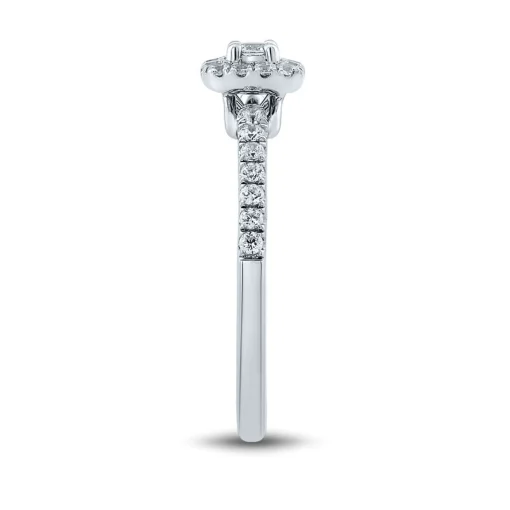Lab Grown Diamond Cushion Cut Promise Ring In 14K White Gold (1/3 Ct. Tw.)
