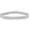 Lab Grown Diamond Double Row Tennis Bracelet In 14K White Gold (10 Ct. Tw.)