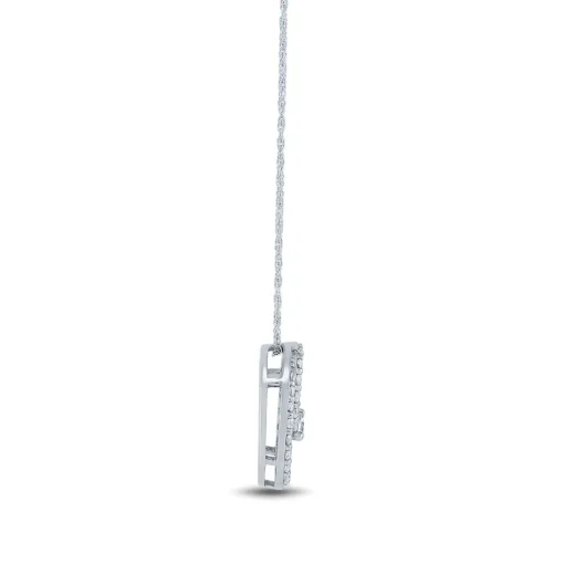 Lab Grown Diamond Double Circle Pendant In 14K White Gold (1/2 Ct. Tw.)