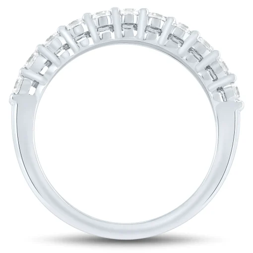 Lab Grown Diamond Double Row Milgrain Band In 14K White Gold (1/2 Ct. Tw.)