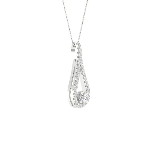 Lab Grown Diamond Drop Pendant In 14K White Gold (3/8 Ct. Tw.)