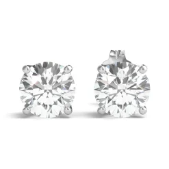 Lab Grown Diamond Earrings With U-Prong Setting In 14K White Gold (5/8 Ct. Tw.)