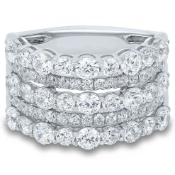Lab Grown Diamond Five-Row Band In 14K White Gold (2 1/2 Ct. Tw.)