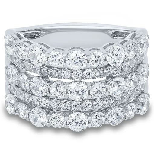 Lab Grown Diamond Five-Row Band In 14K White Gold (2 1/2 Ct. Tw.)