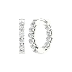 Lab Grown Diamond Inside-Out Hoop Earrings In 14K Gold
