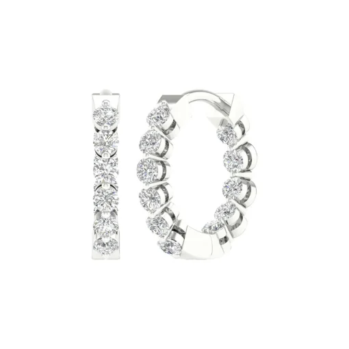 Lab Grown Diamond Inside-Out Hoop Earrings In 14K Gold