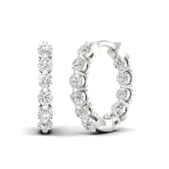 Lab Grown Diamond Inside-Out Hoop Earrings In (1 Ct. Tw.)