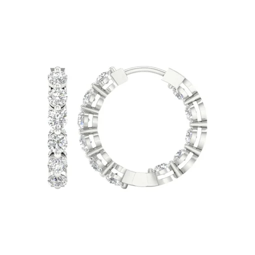 Lab Grown Diamond Inside-Out Hoop Earrings In 14K Gold