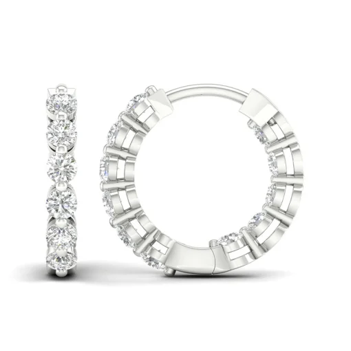 Lab Grown Diamond Inside-Out Hoop Earrings In (1 Ct. Tw.)