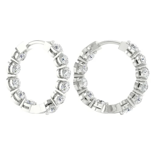 Lab Grown Diamond Inside-Out Hoop Earrings In (2 Ct. Tw.)