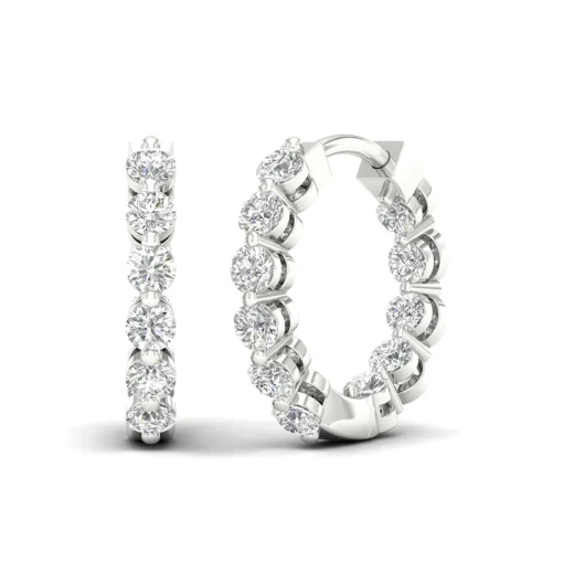 Lab Grown Diamond Inside-Out Hoop Earrings In 14K Gold