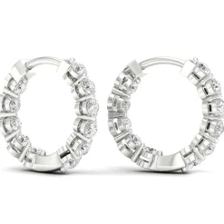 Lab Grown Diamond Inside-Out Hoop Earrings In (1 Ct. Tw.)