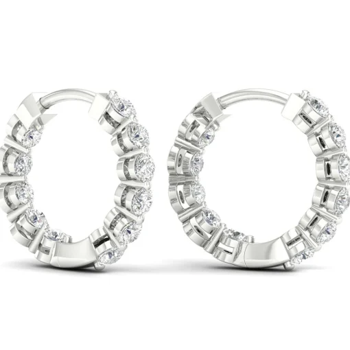 Lab Grown Diamond Inside-Out Hoop Earrings In (1 Ct. Tw.)