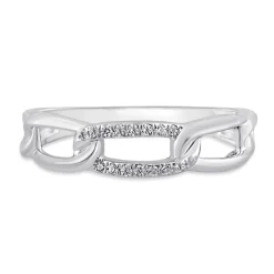 Lab Grown Diamond Link Ring In 10K White Gold