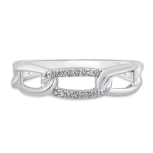 Lab Grown Diamond Link Ring In 10K White Gold