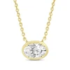 Lab Grown Diamond Oval Solitaire Pendant In 14K Yellow Gold (1/2 Ctw.)