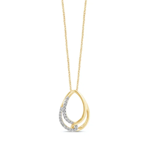 Lab Grown Diamond Pear-Shaped Pendant In 10K Yellow Gold (1/5 Ct. Tw.)