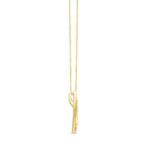 Lab Grown Diamond Pear-Shaped Pendant In 10K Yellow Gold (1/5 Ct. Tw.)