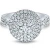 Lab Grown Diamond Round Cluster Ring In 14K White Gold (1 1/4 Ct. Tw.)