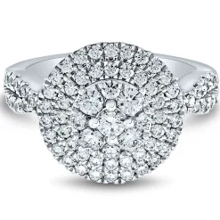 Lab Grown Diamond Round Cluster Ring In 14K White Gold (1 1/4 Ct. Tw.)
