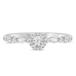 Lab Grown Diamond Scalloped Promise Ring In 14K White Gold (1/3 Ct. Tw.)