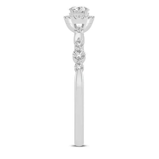 Lab Grown Diamond Scalloped Promise Ring In 14K White Gold (1/3 Ct. Tw.)