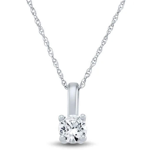 Lab Grown Diamond Solitaire Pendant In 10K White Gold (1/3 Ct.)