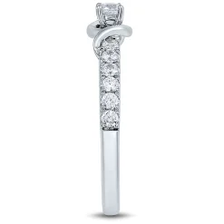 Lab Grown Diamond Swirl Promise Ring In 14K White Gold (1/3 Ct. Tw.)