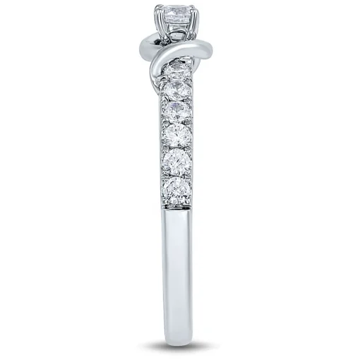 Lab Grown Diamond Swirl Promise Ring In 14K White Gold (1/3 Ct. Tw.)