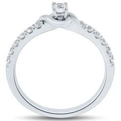 Lab Grown Diamond Swirl Promise Ring In 14K White Gold (1/3 Ct. Tw.)