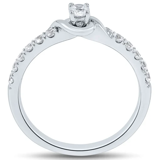 Lab Grown Diamond Swirl Promise Ring In 14K White Gold (1/3 Ct. Tw.)