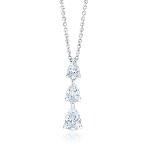 Lab Grown Diamond Three-Stone Pendant In 14K White Gold (1 Ct. Tw.)