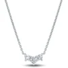 Lab Grown Diamond Three-Stone Necklace In 14K White Gold (1/2 Ct. Tw.)