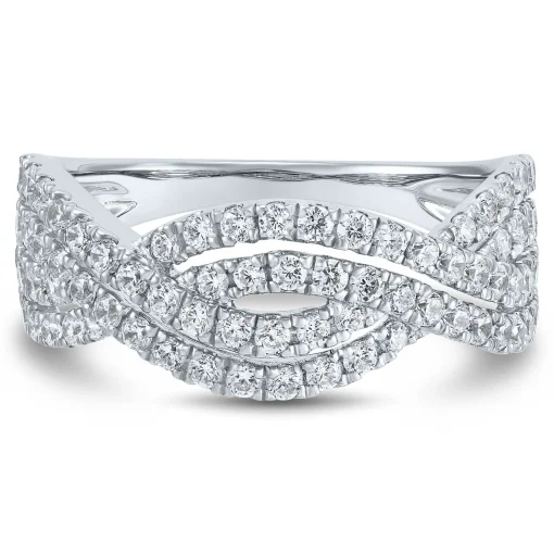 Lab Grown Diamond Twist Band In 14K White Gold (1 Ct. Tw.)